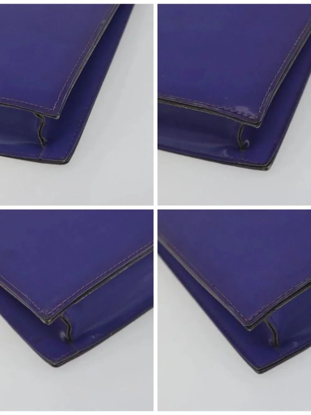 CHANEL Hologram Line Chain Shoulder Bag Nylon Purple Silver CC Auth bs35589A